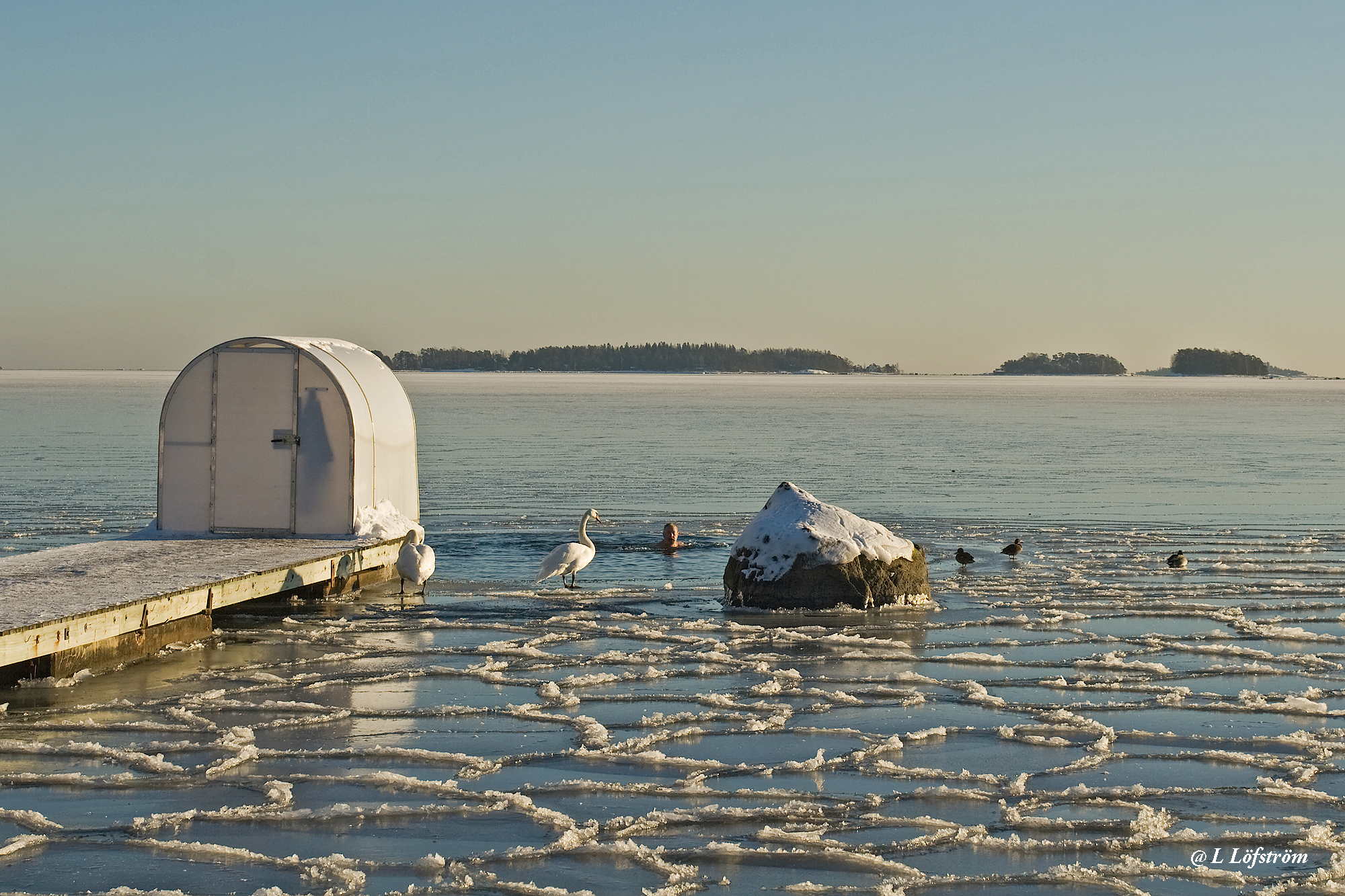 Espoo-Winter ice-hole swimming