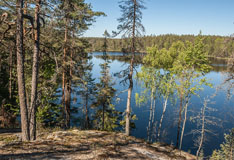 Lake Sarkkinen seen from the rock at its eastern end - Last view 2022-06-18